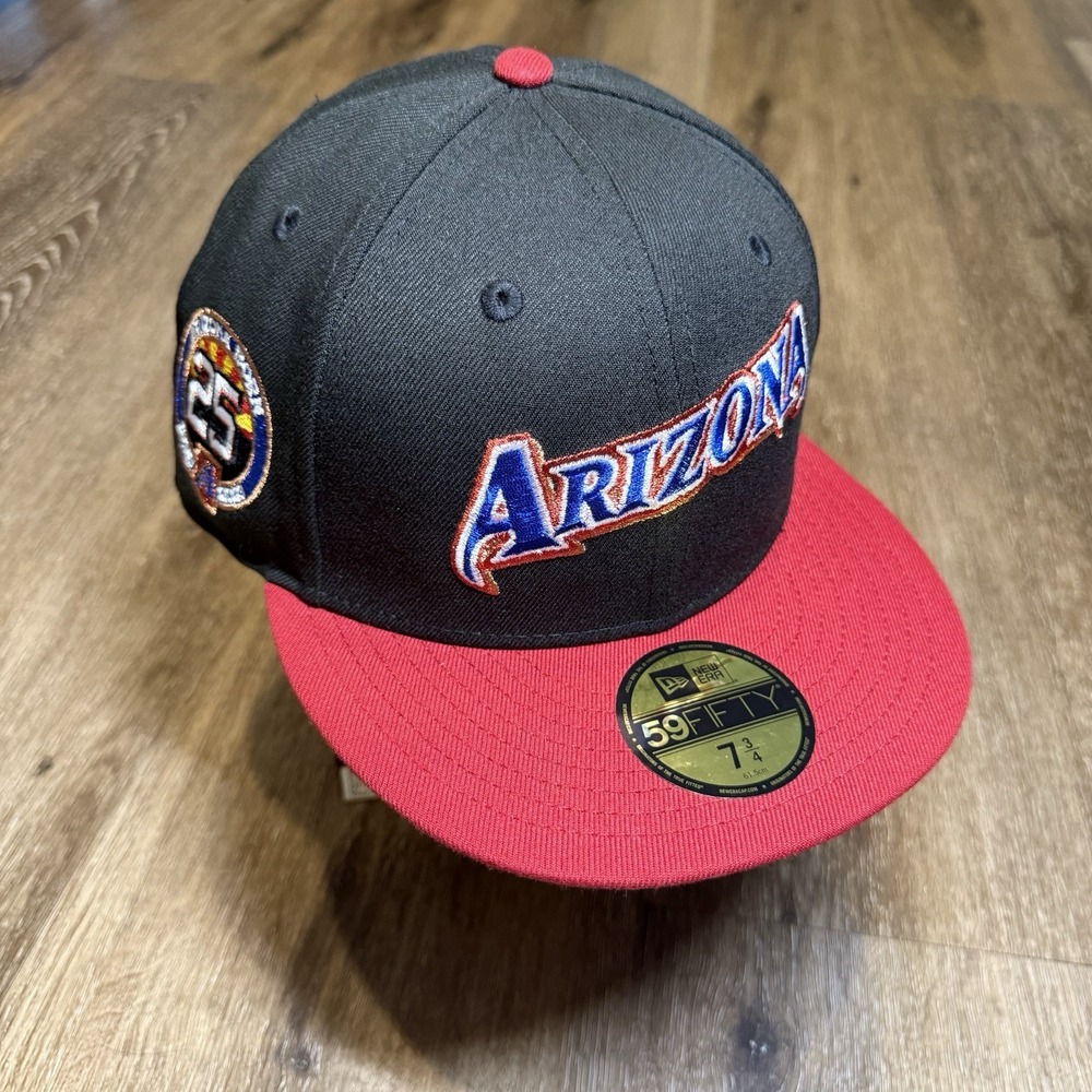 Hat Club Arizona Diamondbacks New Era Cap Black Red Copper Blue 7 3/4 59Fifty‎